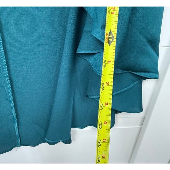 Express Teal Ruffle Hi-Low Maxi Dress Size 4 Formal Cocktail Party Preowned - Picture 12 of 12